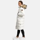 Marikoo Schneesternchen Damen Winterjacke Parka Mantel lang Kapuze B890 Offwhite Größe L - Gr. 40