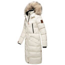 Marikoo Schneesternchen Damen Winterjacke Parka Mantel lang Kapuze B890 Offwhite Größe L - Gr. 40
