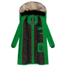 Marikoo Schneesternchen Damen Winterjacke Parka Mantel lang Kapuze B890 Smaragd Green Größe XS - Gr. 34