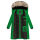 Marikoo Schneesternchen Damen Winterjacke Parka Mantel lang Kapuze B890 Smaragd Green Größe XS - Gr. 34