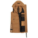 Navahoo Schnuffelchen Damen lange Steppweste B942 Camel Größe XXXL - Gr. 46