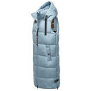 Navahoo Schnuffelchen Damen lange Steppweste B942 Powder Blue Größe S - Gr. 36