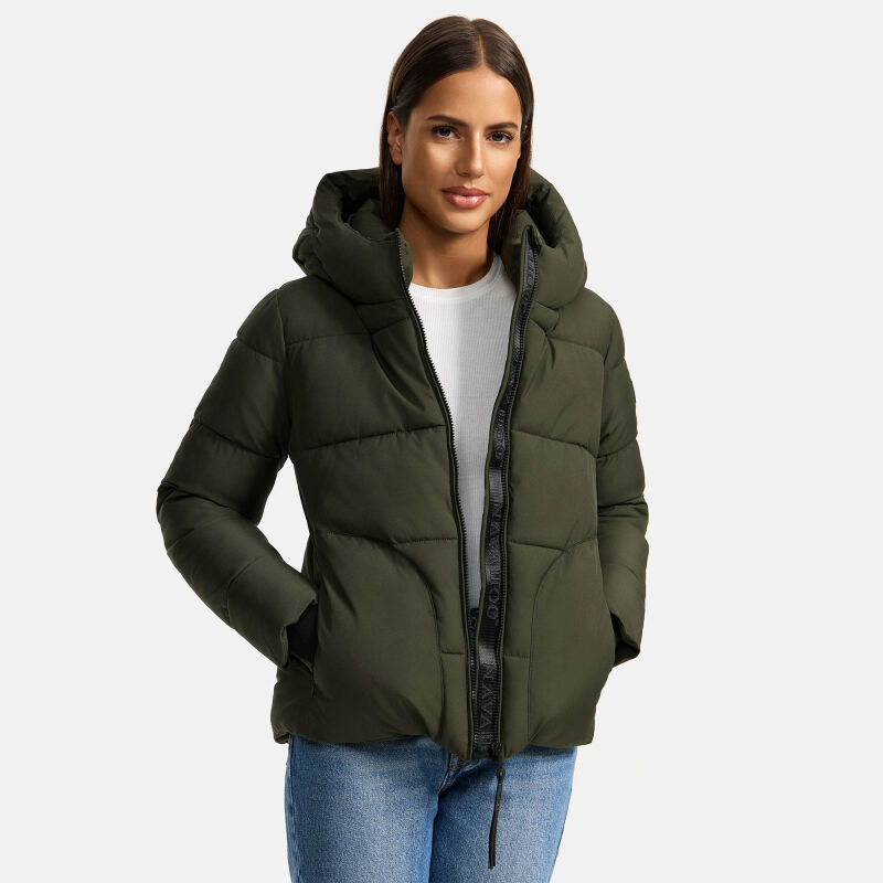 Navahoo Lachperle Damen Winterjacke N004 Dark Olive Größe S - Gr. 36