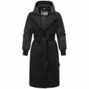 Marikoo Tjadee Damen Winter Wickelmantel N016 Schwarz-Größe XL - Gr. 42