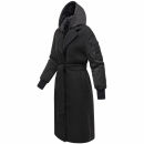 Marikoo Tjadee Damen Winter Wickelmantel N016 Schwarz-Größe XL - Gr. 42