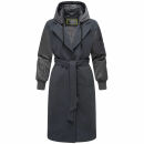 Marikoo Tjadee Damen Winter Wickelmantel N016 Anthrazit-Größe M - Gr. 38