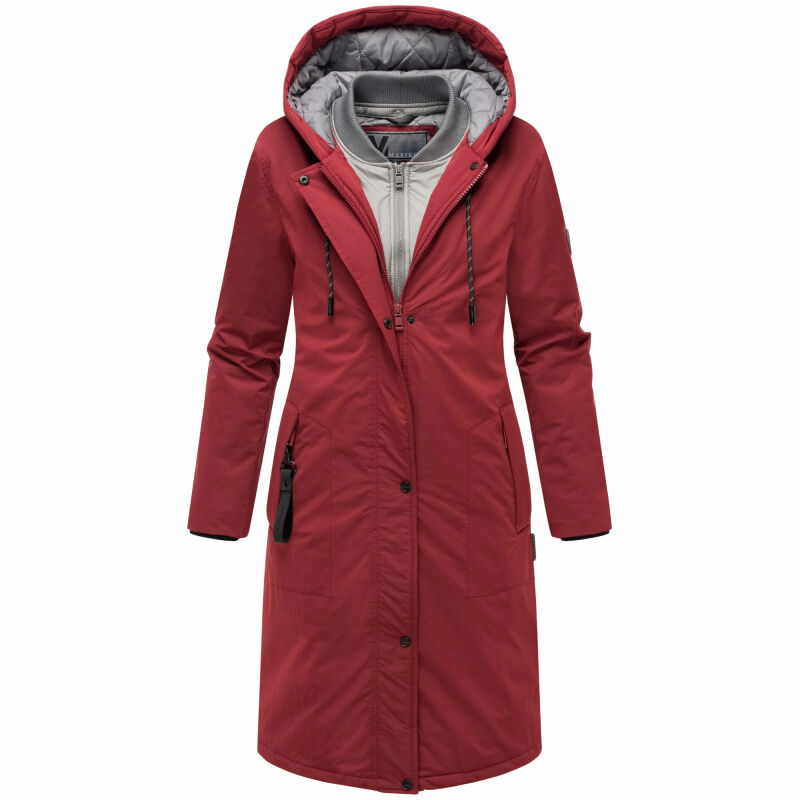 Marikoo Ledalaa Damen Winterjacke N035 Bordeaux Größe S - Gr. 36