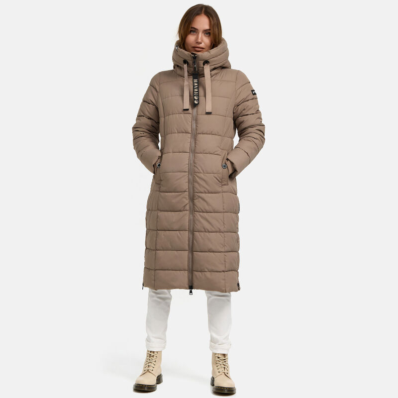 Navahoo Mondmaedchen Damen Winter Steppjacke N036 Taupe Grey Größe M - Gr. 38