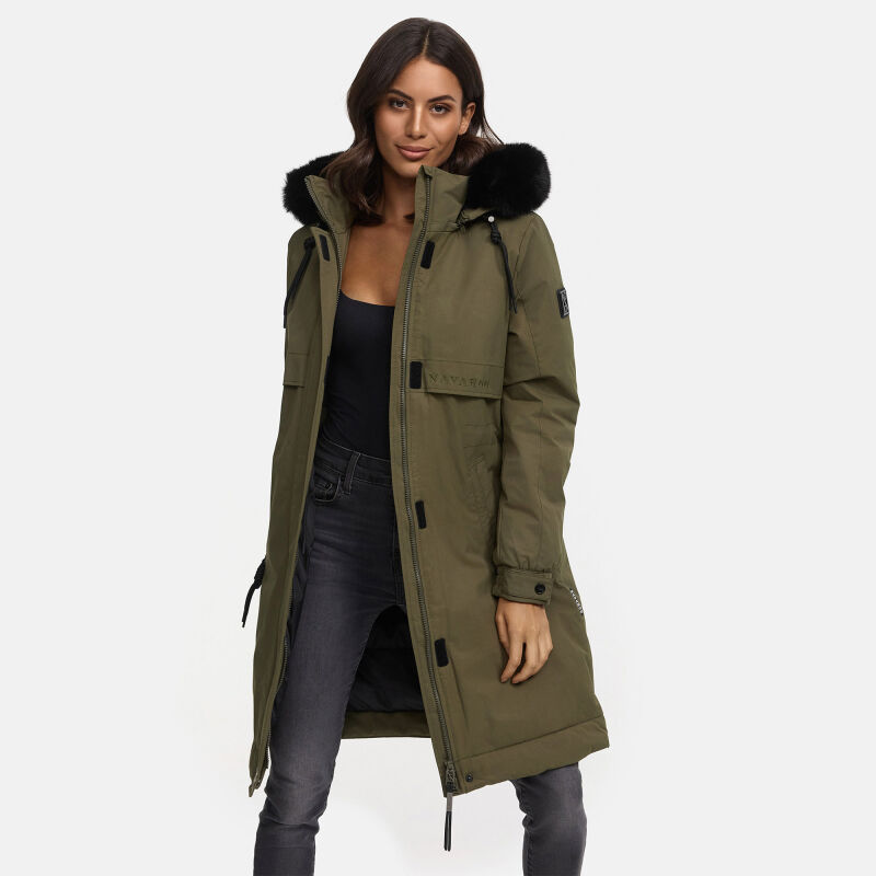 Navahoo Kaltwetterretter Damen Winterjacke N039 Olive Forest Größe XS - Gr. 34