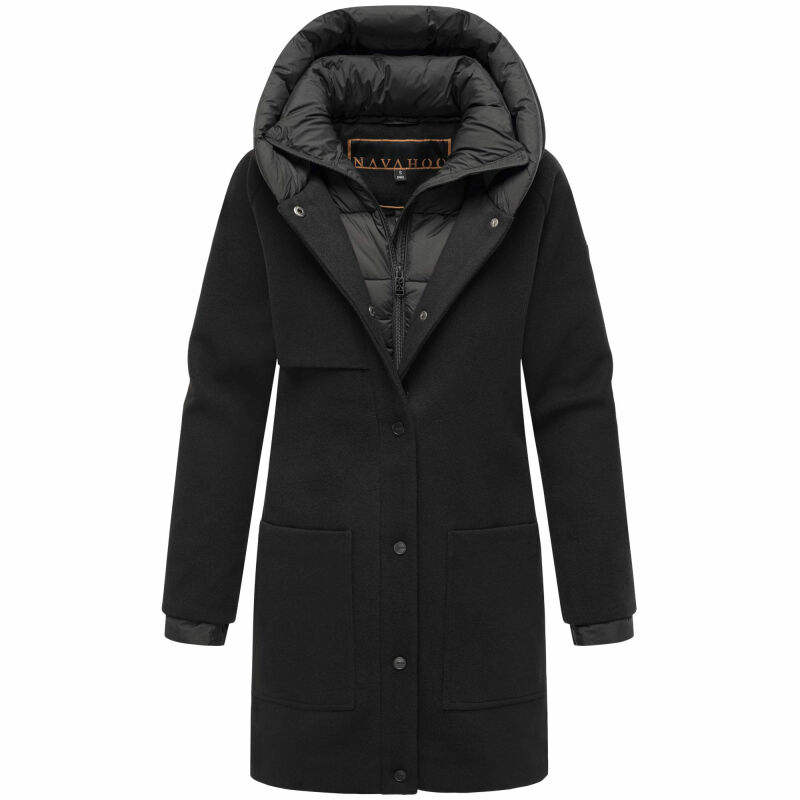 Navahoo Flauschwunder Damen Winterjacke N043 Schwarz Größe M - Gr. 38