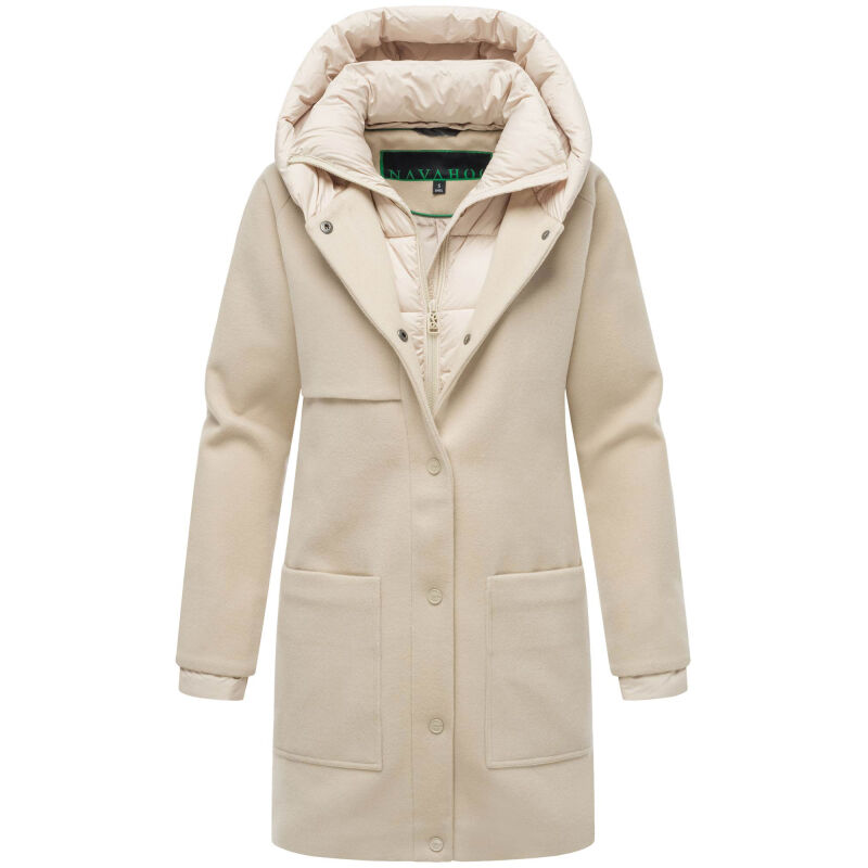 Navahoo Flauschwunder Damen Winterjacke N043 Beige Größe S - Gr. 36
