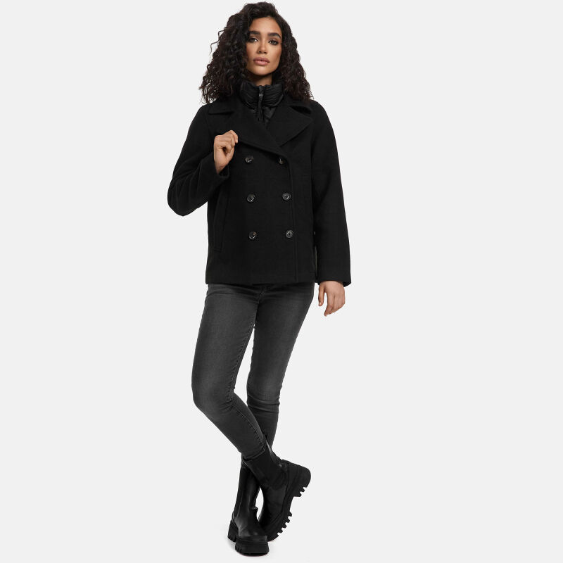 Marikoo Aylaraa Damen Winter Kabanjacke N044 Schwarz-Größe XXL - Gr. 44