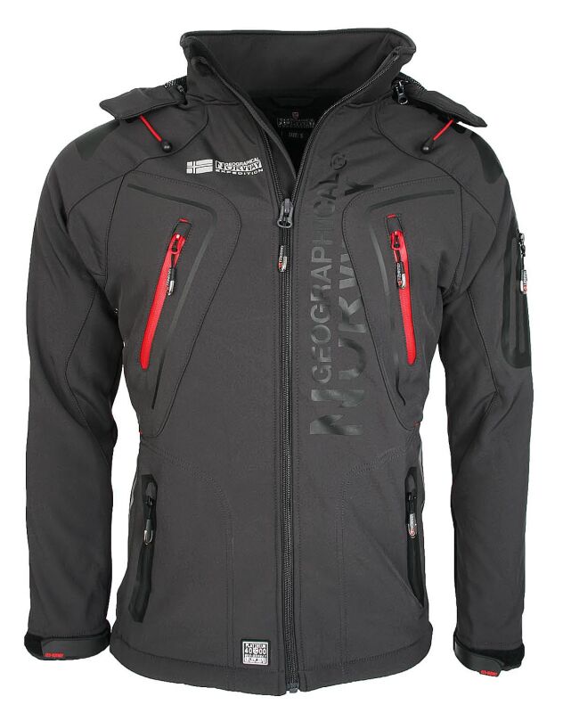 Geographical Norway Tangata Herren Outdoor Softshell Funktions Jacke Dunkelgrau - Grey Größe S - Gr. S