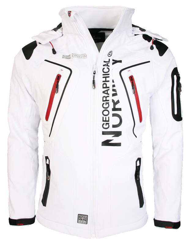Geographical Norway Tangata Herren Outdoor Softshell Funktions Jacke Weiss - White Größe S - Gr. S