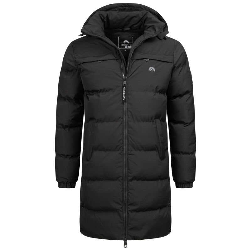 Arctic Seven Herren Winter Parka gesteppt O424 Schwarz Golden