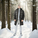 Arctic Seven Herren Winter Parka gesteppt O424 Schwarz