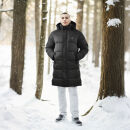 Alessandro Salvarini Herren Winter Parka gesteppt O425 Schwarz