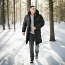 Alessandro Salvarini Herren Winter Parka gesteppt O425 Schwarz