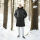 Alessandro Salvarini Herren Winter Parka gesteppt O425 Schwarz