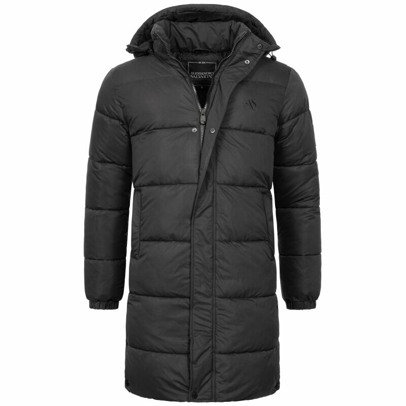Alessandro Salvarini Herren Winter Parka gesteppt O425 Dunkelgrau