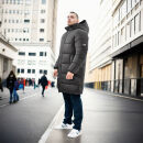 Alessandro Salvarini Herren Winter Parka gesteppt O425 Dunkelgrau