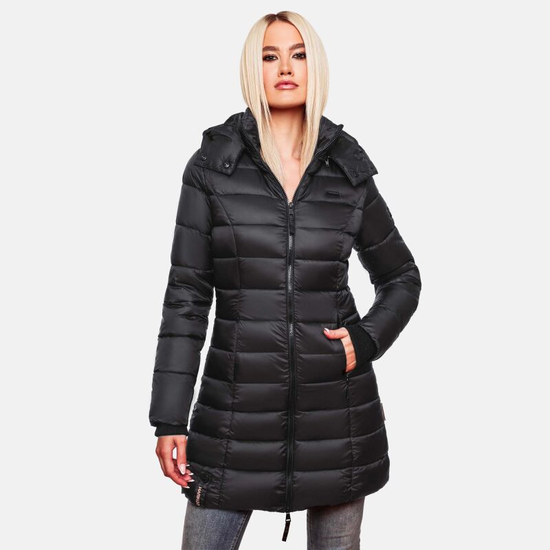 Marikoo Abendsternchen Damen Winter Jacke gesteppt B603 Schwarz-Größe XXXL - Gr. 46
