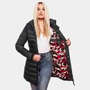 Marikoo Abendsternchen Damen Winter Jacke gesteppt B603 Schwarz-Größe XXXL - Gr. 46