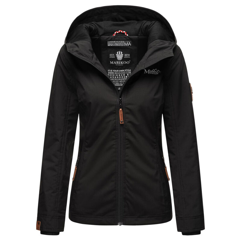 Marikoo Brombeere Damen Übergangsjacke B862 Schwarz-Größe XXXL - Gr. 46