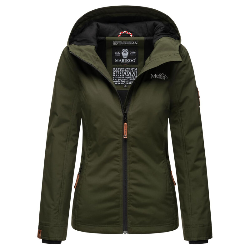 Marikoo Brombeere Damen Übergangsjacke B862 Olive-Größe XXXL - Gr. 46