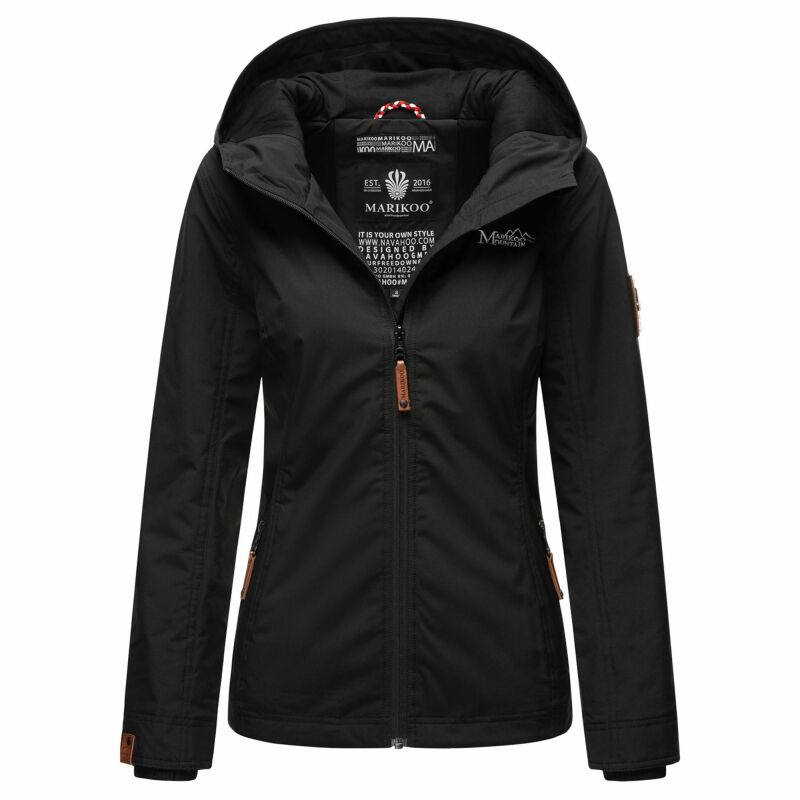 Marikoo Brombeere Damen Übergansjacke B862 Schwarz-Größe XXXXXL - Gr. 50