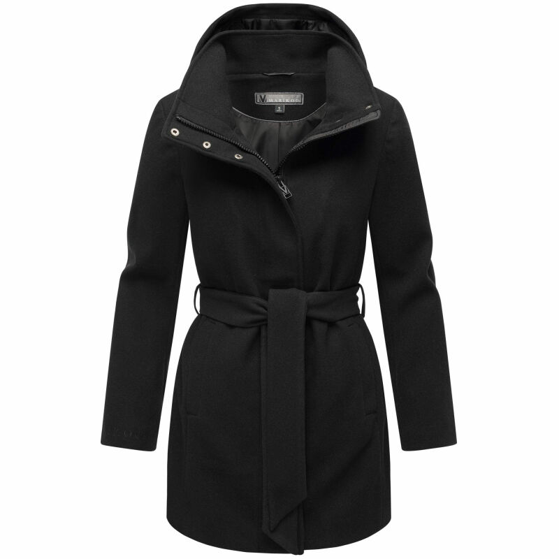 Marikoo Katalinaa Damen Mantel N047 Schwarz-Größe L - Gr. 40