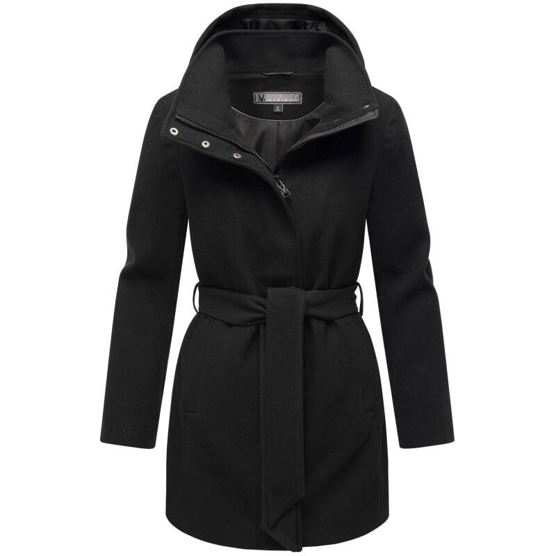 Marikoo Katalinaa Damen Mantel N047 Schwarz-Größe XL - Gr. 42