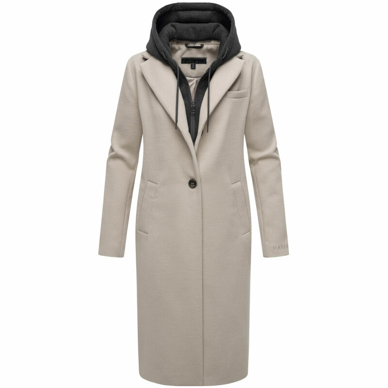 Navahoo Kekstraum Damen Winter Mantel N048 Bone-Größe S - Gr. 36