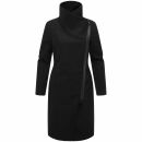 Navahoo Samtrose Damen Mantel mit Stehkragen N051 Schwarz-Größe XS - Gr. 34