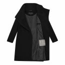 Navahoo Samtrose Damen Mantel mit Stehkragen N051 Schwarz-Größe XS - Gr. 34