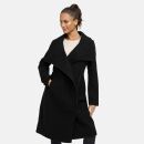 Navahoo Samtrose Damen Mantel mit Stehkragen N051 Schwarz-Größe XS - Gr. 34