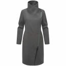 Navahoo Samtrose Damen Mantel mit Stehkragen N051 Anthrazit-Größe S - Gr. 36
