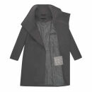 Navahoo Samtrose Damen Mantel mit Stehkragen N051 Anthrazit-Größe S - Gr. 36