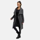 Navahoo Samtrose Damen Mantel mit Stehkragen N051 Anthrazit-Größe S - Gr. 36