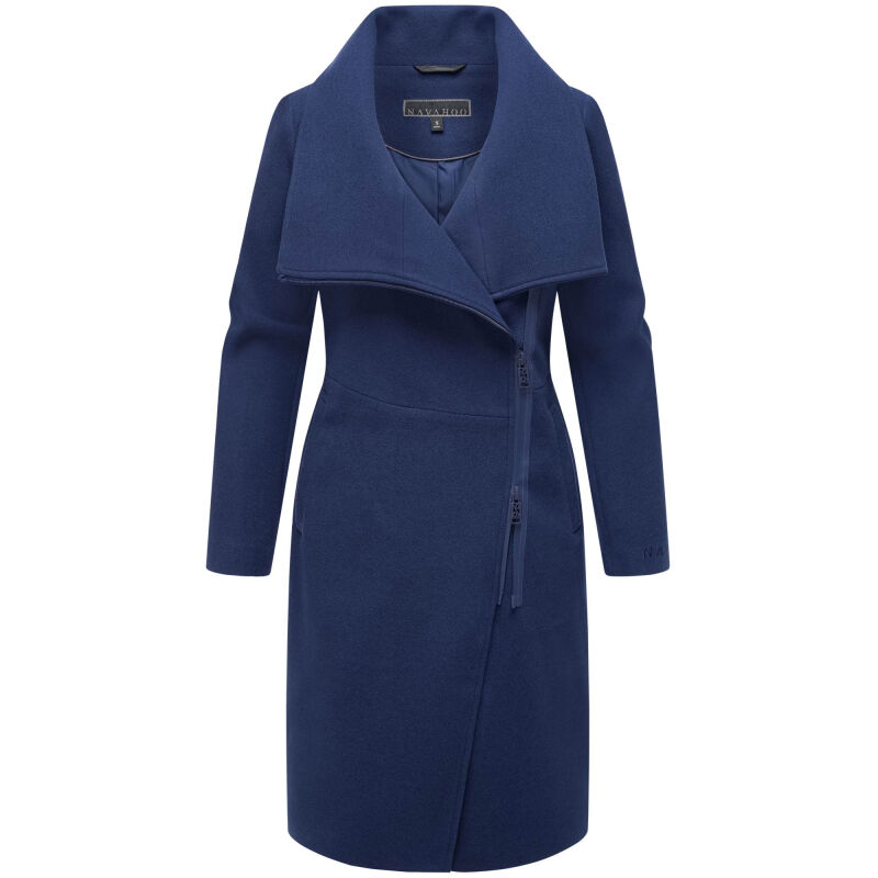 Navahoo Samtrose Damen Mantel mit Stehkragen N051 Navy-Größe XXL - Gr. 44