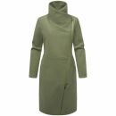 Navahoo Samtrose Damen Mantel mit Stehkragen N051 Olive Leaf-Größe XS - Gr. 34