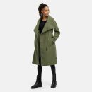 Navahoo Samtrose Damen Mantel mit Stehkragen N051 Olive Leaf-Größe XS - Gr. 34