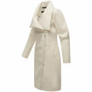 Navahoo Samtrose Damen Mantel mit Stehkragen N051 Offwhite-Größe XS - Gr. 34