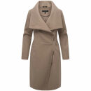 Navahoo Samtrose Damen Mantel mit Stehkragen N051 Taupe Grey-Größe 3XL - Gr. 46