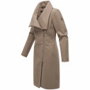 Navahoo Samtrose Damen Mantel mit Stehkragen N051 Taupe Grey-Größe 3XL - Gr. 46