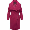 Navahoo Samtrose Damen Mantel mit Stehkragen N051 Berry Wine-Größe XS - Gr. 34