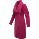Navahoo Samtrose Damen Mantel mit Stehkragen N051 Berry Wine-Größe XS - Gr. 34