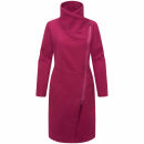 Navahoo Samtrose Damen Mantel mit Stehkragen N051 Berry Wine-Größe S - Gr. 36