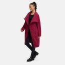 Navahoo Samtrose Damen Mantel mit Stehkragen N051 Berry Wine-Größe S - Gr. 36