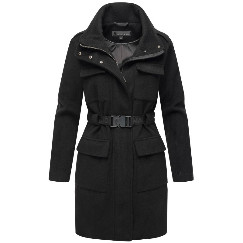 Marikoo Tanokoo Damen Winter Mantel N053 Schwarz-Größe XS - Gr. 34